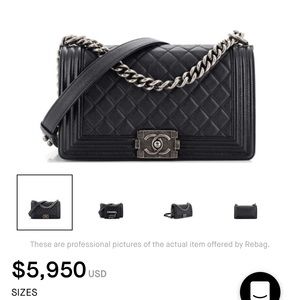 Boy flap bag quilted caviar old medium